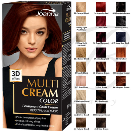 Vopsea permanentă păr, Joanna Multi Cream, 24 nuanțe