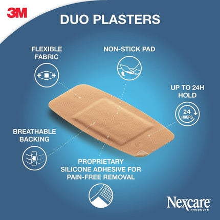 Plasturi, Nexcare, DUO, bej, 51mm x 102mm