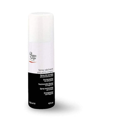 Spray uscare vernis, Peggy Sage, Spray Drying Nail Polish 125ml, alb, negru