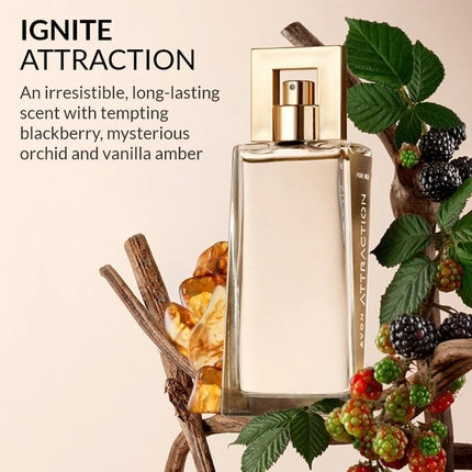 Perfum Avon Attraction, Eau de Parfum, 100 ml, sticlă transparentă cu capac auriu