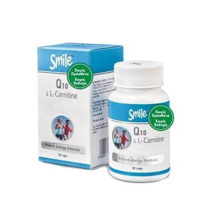 Smile Coenzyme Q10 & L-Carnitine 30 Capsule, Vitamine cu Q10 și L-Carnitină pentru Energie