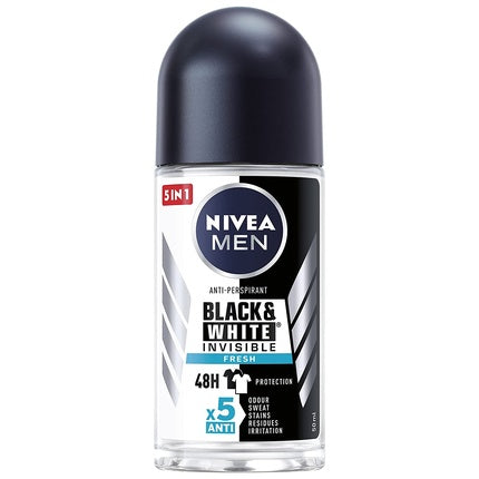 Deodorant roll-on, Nivea, Black&White Invisible Fresh, 50ml