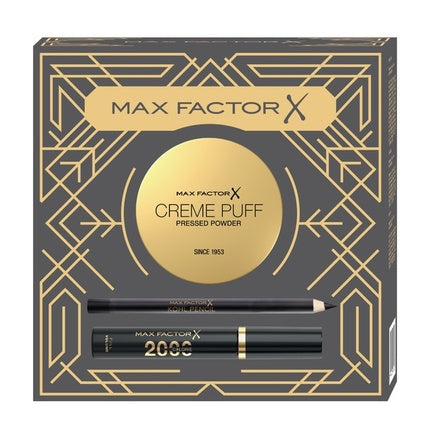 Set Max Factor Creme Puff Matte, Mască 2000 Calorie, Creion Kohl, Pudră Compactă, Ambalaj Art Deco