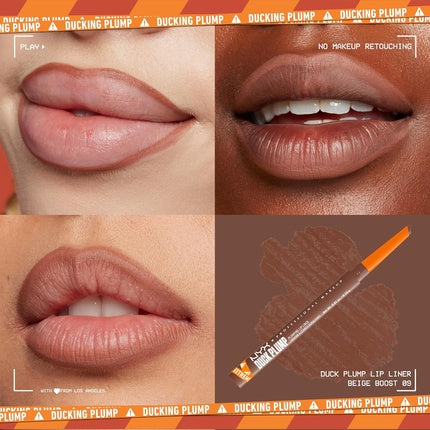Creion buze mat, NYX Professional Makeup, Plumping Lip Liner, nuanță cremoasă, portocaliu