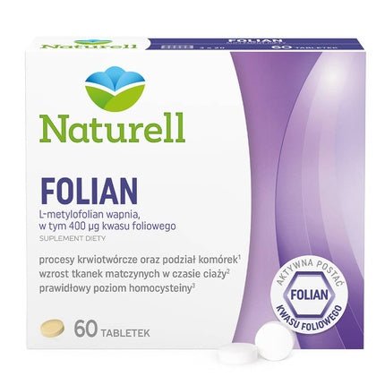 Tablete Folate, NatuRéal, Acid Folic 400 mcg, 60 bucăți