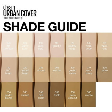 Fond de ten, Maybelline New York, Dream Urban Cover, Warm Nude, SPF 50, 30ml