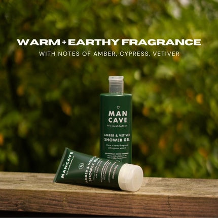 Gel de duș, Mancave, Amber & Vetiver, verde