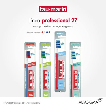 Periuță de dinți Tau Marin 27, perii moi, antibacterian, roșu