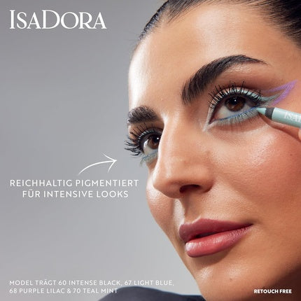 IsaDora Perfect Contour Kajal Black Eyeliner Pencil pentru Smokey Eyes - Pigmentat și Hypoalergenic