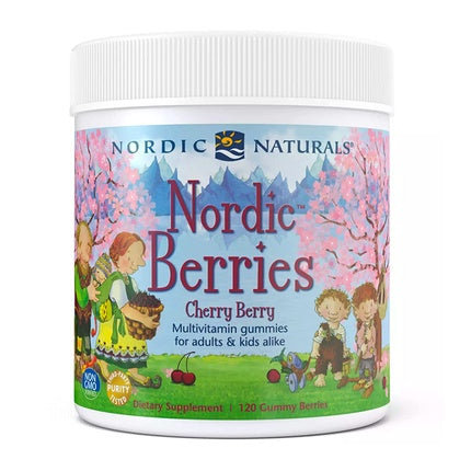 Supliment Multivitamine pentru Copii, Nordic Naturals, Nordic Berries Gummy Cherry Berry, Cutie cu 120 Bucăți