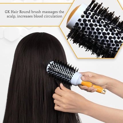 Gk Hair Perie Rotundă Termică Ceramică și Ionizată, Portocalie, Diametru 43mm