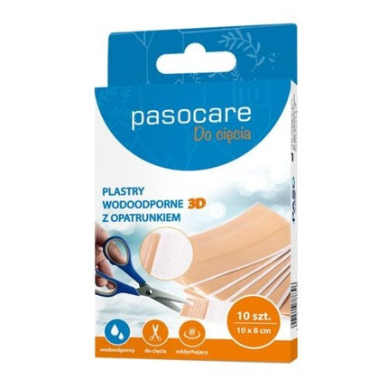 Pasocare Waterproof 3D Plus Plaster 10 x 8 cm - Pack of 10
