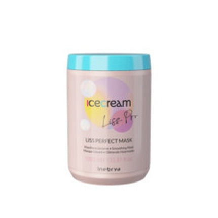 Mască de păr Inebrya Ice Cream Liss Pro 1000ml roz capac albastru