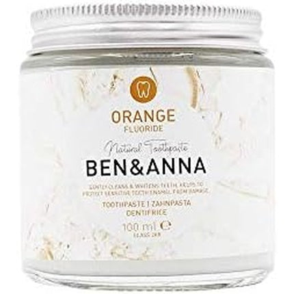Pastă de dinți Ben & Anna Orange Fluoride, cu fluor, ambalaj sticlă, 100ml