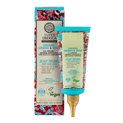 Peeling scalp Natura Siberica, Ginseng si Biotina, 100 ml