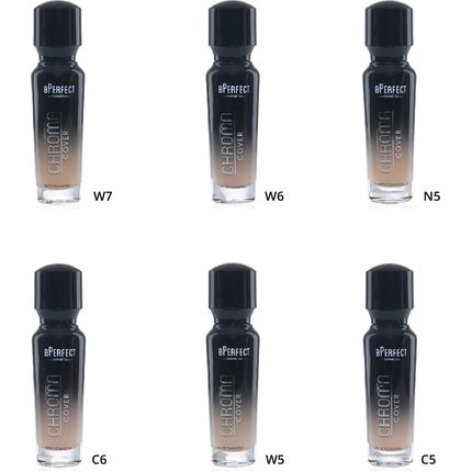 Fund de ten B Perfect Cosmetics Chroma Cover Matte Foundation W5, finisaj mat, capac negru