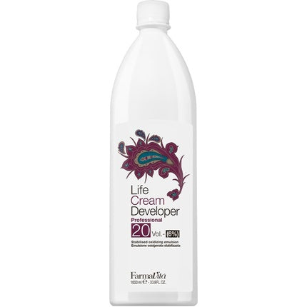 Developer de vopsea pentru păr, Farmavita Life Cream Developer Profesional, 20 vol (6%), alb