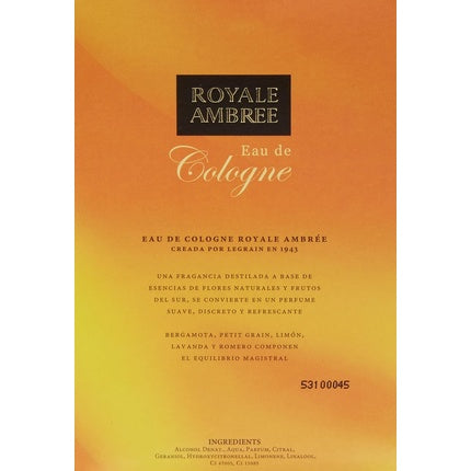 Eau De Cologne, Royale Ambree, 200 ml, ambalaj portocaliu