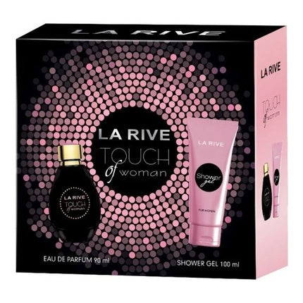 Set Parfum La Rive Touch Of Woman, Eau de Parfum Spray + Gel de Duș, 100ml + 100ml, Culoare Roz și Negru