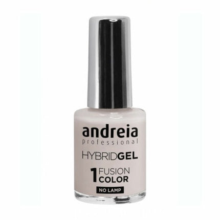Lac Unghii Andreia Hybrid Fusion H6, 10.5ml, Alb Perlat, Fără Lampă