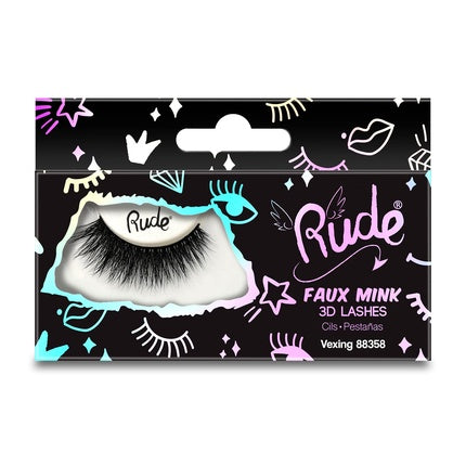 Rude Essential Faux Mink 3D Lashes Vexing, false eyelashes, negru