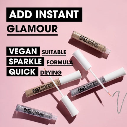Eyeliner Gel Collection Glam Crystals Glitz, 6ml, argintiu