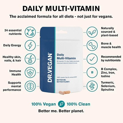 Supliment alimentar Dr. Vegan Daily Multi-Vitamin, 60 capsule vegane
