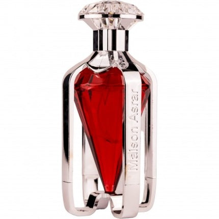 Parfum Jawahara Rouge de la Maison Asrar, 80 ml, sticlă roșie argintie