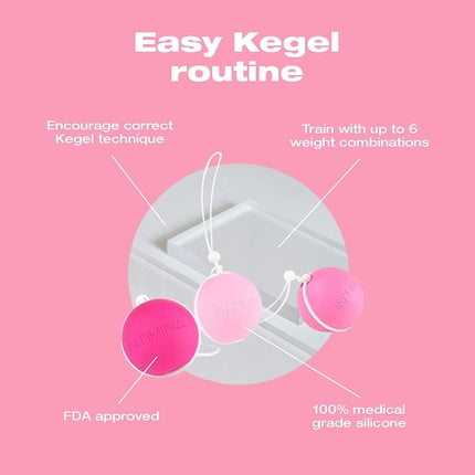 Set exerciții Kegel Intimina Laselle, baloare pentru sănătate vaginală, material silicon, culori roz