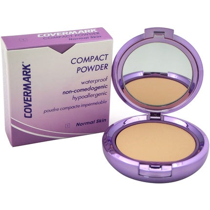 Pudră Compactă Waterproof Covermark pentru Piele Normală, 0.35 uncii, Culoare 1