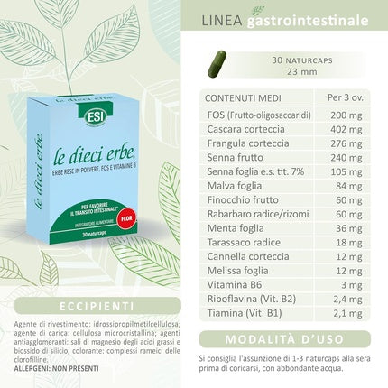 Supliment Alimentar, Esi, Le Dieci Erbe Flor, 30 Capsule