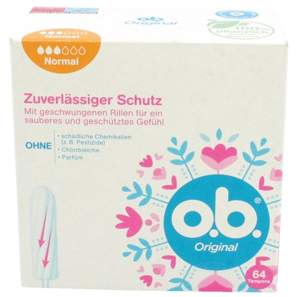 Tampon Feminin O.B. Original Normal, 64 bucăți