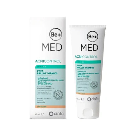 Gel facial Be+ MED Acnicontrol, evită strălucirea și granulele, SPF 20