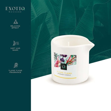 Lumânare Masaj, Exotiq, Ylang Ylang, alb 200g