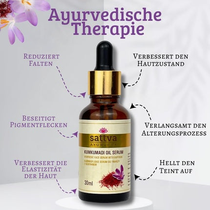 Ser anti-îmbătrânire, Sattva Ayurveda, 30ml, șofran
