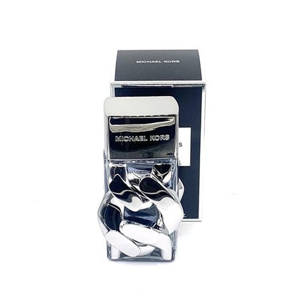 Perfum Michael Kors Pour Homme, 100 ml, sticlă transparentă cu design metalic argintiu