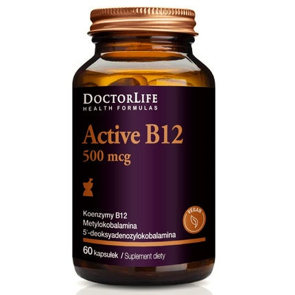 Supliment alimentar Doctor Life Active B12, 500 mcg, 60 capsule, ambalaj sticlă