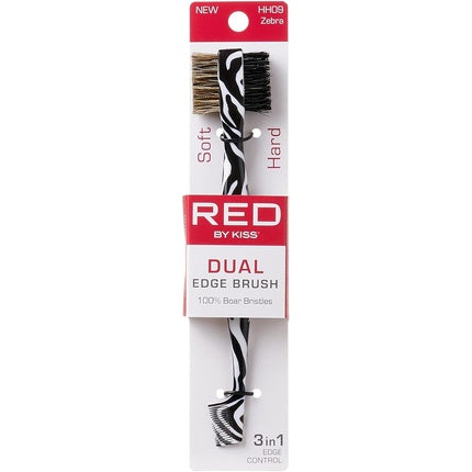 Perie Duală Edge 3 în 1, Red By Kiss cu Perii Moi și Duri