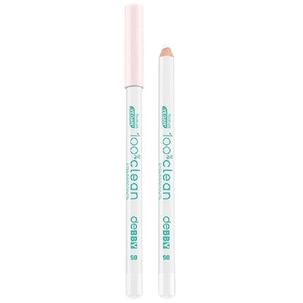 Creion pentru ochi, Debby Eye Pencil 100% Clean, culoare alb crem
