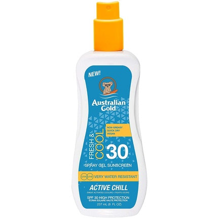Gel spray protectie solara, Australian Gold, Active Chill, SPF 30, 237 ml