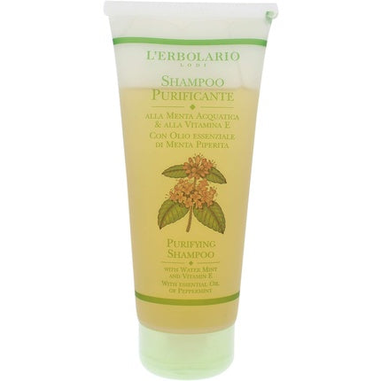 Șampon Purifiant L'Erbolario cu Mentă Acvatică și Vitamina E, 200 ml