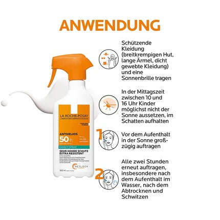 Spray protectie solara, La Roche-Posay Anthelios, SPF50+, 300ml