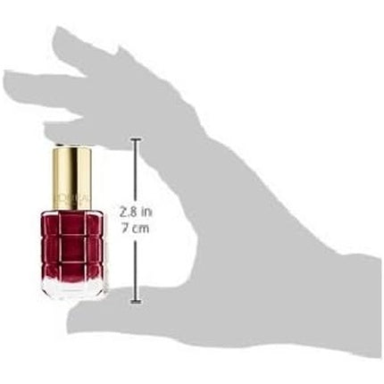 Lac de unghii L'Oréal Paris 554 Parisian Carmine, roșu închis, sticlă transparentă cu capac auriu