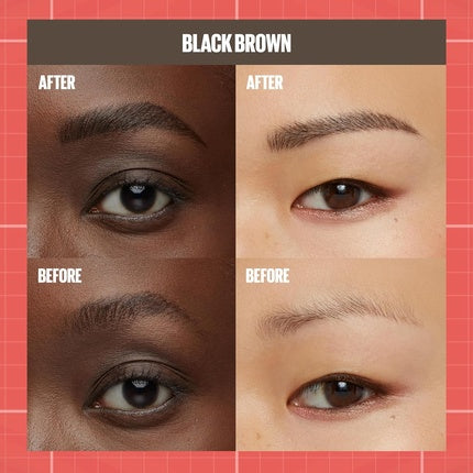 Creion sprâncene Maybelline Build A Brow maro-negru