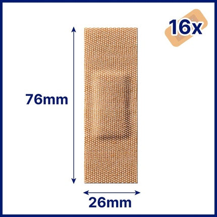 Bandaje adezive textile Hansaplast Extra Robust Waterproof, 76x26mm, maro, 16 buc