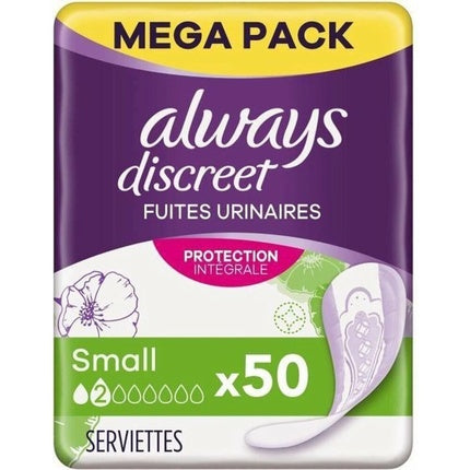 Serviete sanitare feminine, Always Discreet Small, 50 buc, cu absorbție intensă