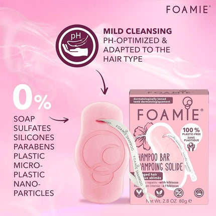 Șampon solid, Foamie, Hibiscus și Urzică, roz