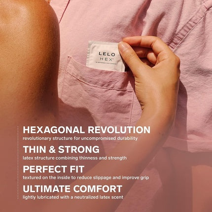 Prezervative, Lelo HEX, original, alb
