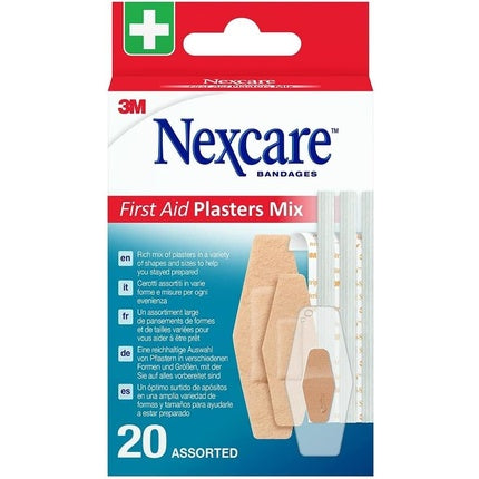 Nexcare First Aid Plasters Mix, Bandaje adezive, 20 buc, Asortat