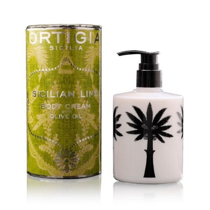 Cremă corp, Ortigia Sicilia, Sicilian Lime cu ulei de măsline, 300ml, pompă